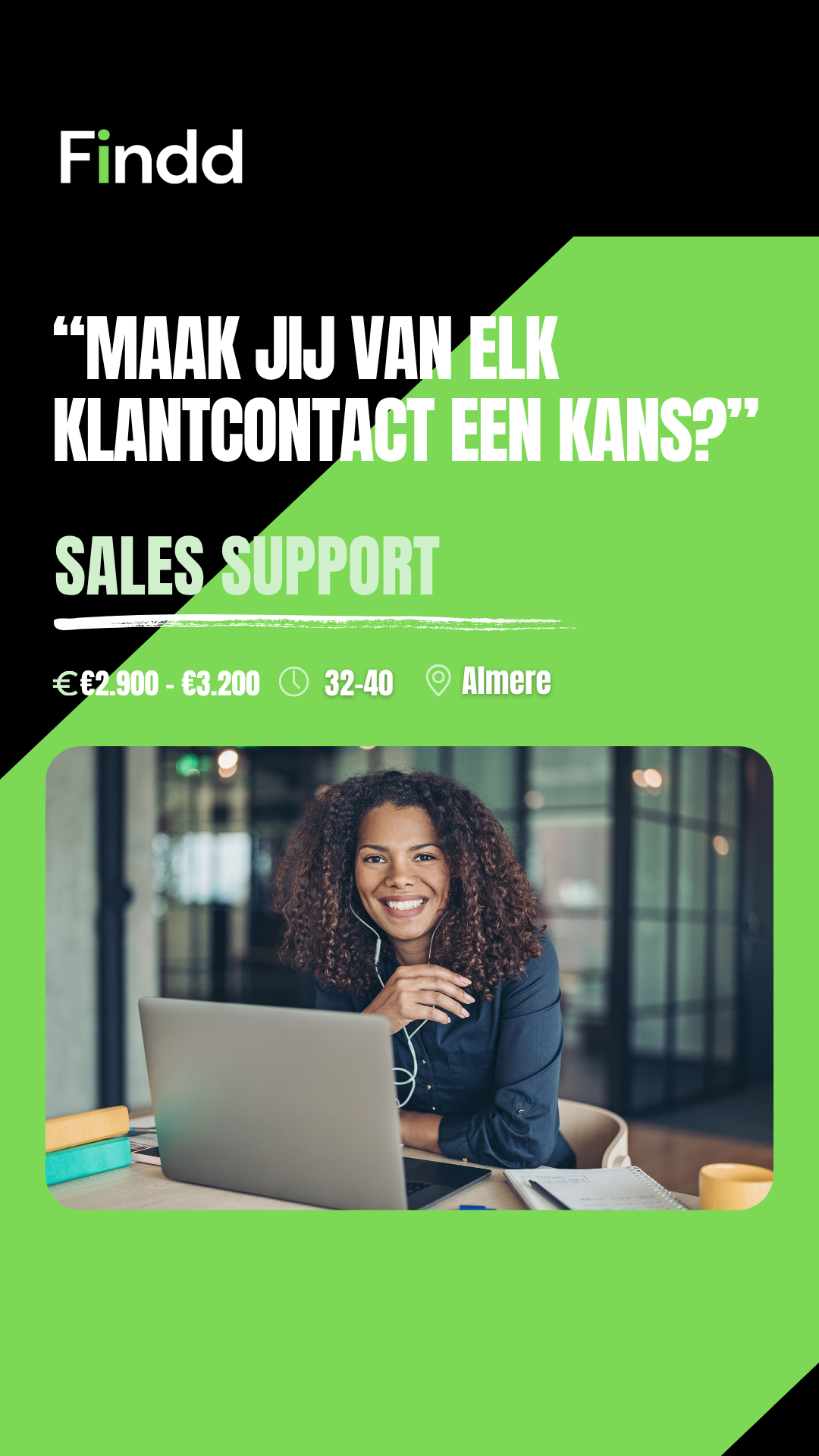Voorbeeld van een vacaturecampagne van Findd