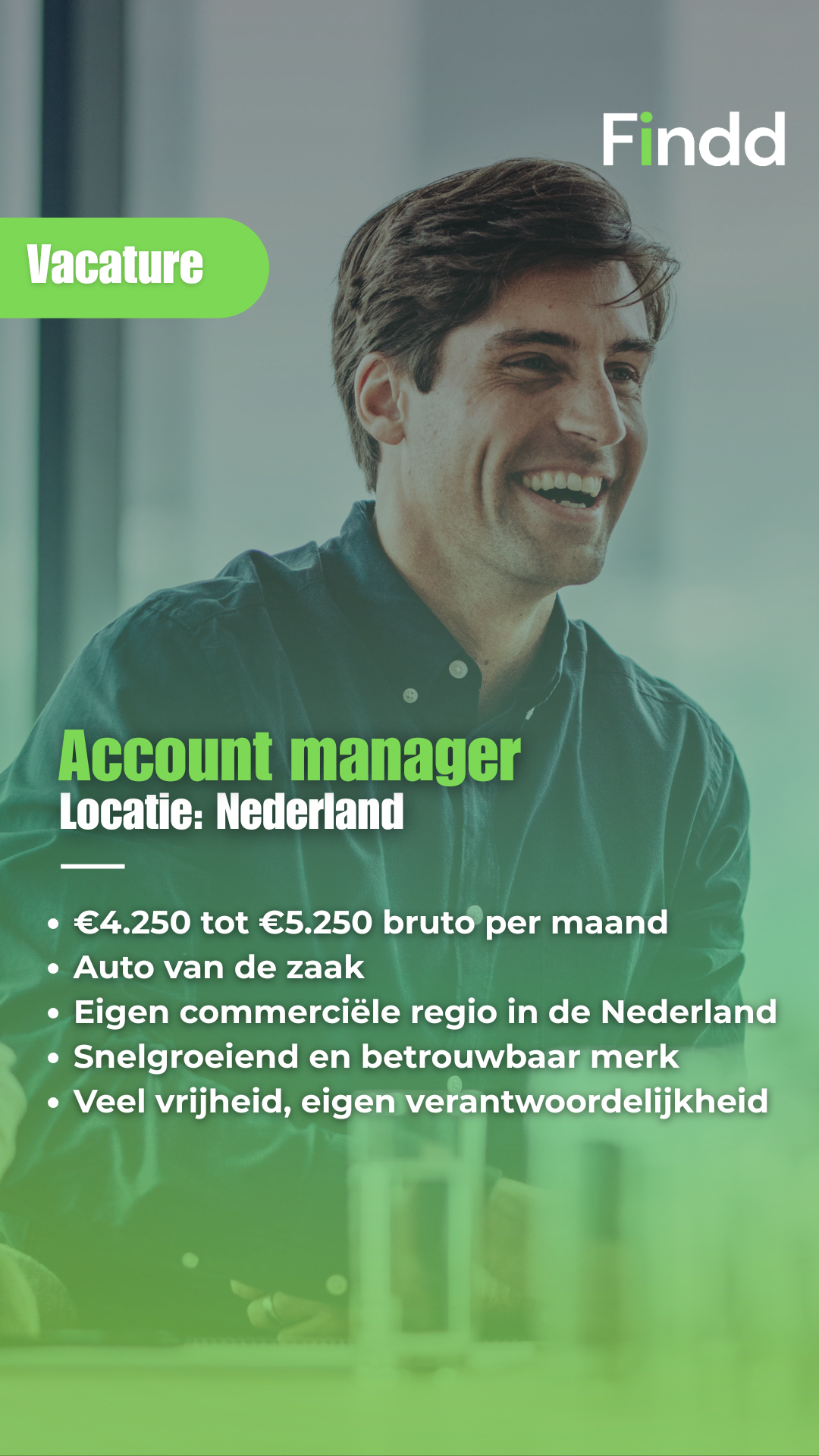 Voorbeeld van een vacaturecampagne van Findd
